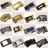 【CW】▨■❉  Men Fashion Alloy Buckle Leather Belts Waist Ratchet Business Waistband 3.5cm DiBanGu