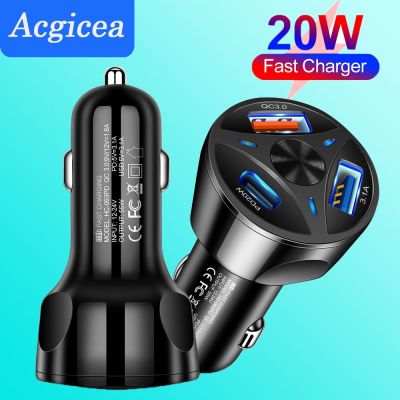 Car Charger Multiple Usb Phone Car Charger Mobile Fast Charge - 20w Pd Usb Car - Aliexpress