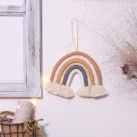 Nordic Hand-ทอ Macrame Tapestry Nursery Room Party เครื่องประดับอุปกรณ์เสริมเด็ก Rainbow แขวนผนัง Decor