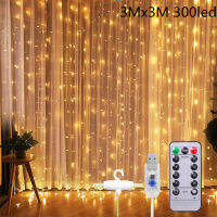 Curtain String Light 300 LED 8 Lighting Modes Fairy Lights Remote Control Lights Christmas Party Wedding Home Wall Decorations