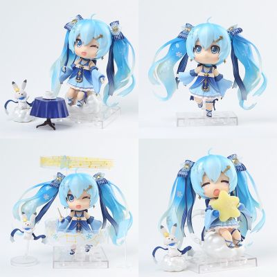 ZZOOI 10cm Hatsune Miku Anime Action Figures Smile Snow Princess Multi Accessories Vocal Singer Model Ornament Toys For Kids Xmas Gift