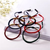 Multicolor Rope Lucky Knots Bracelets For Women Men Charm Adjustable Woven Handmade Braided Bangles Bracelet Buddhism Jewelry Charms and Charm Bracele