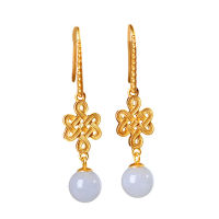 [Ready Stock]New Jade Earrings Womens Retro