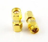 Hot sale 10pcs/lot  RF SMA Adapter Goldplated SMA Male plug to RP SMA Plug (female pin) coaxial connector Electrical Connectors