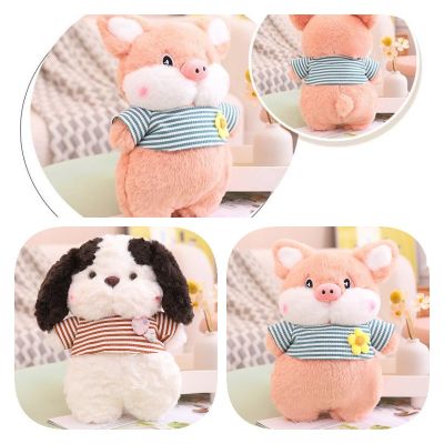 Dog Short Plush Pig Toy Pp Cotton Filling Pink White Pillow Doll Gift Home Decor