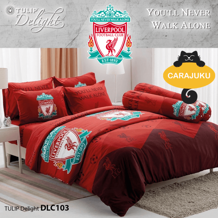 tulip-delight-ชุดผ้าปูที่นอน-ผ้านวม-5-ฟุต-ลิเวอร์พูล-liverpool-dlc103-สีแดง-ชุด-6-ชิ้น-ทิวลิป-ผ้าปู-ผ้าปูที่นอน-ผ้าปูเตียง-หงส์แดง-ลิเวอร์