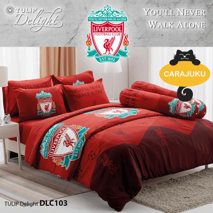 tulip-delight-ชุดผ้าปูที่นอน-ผ้านวม-3-5-ฟุต-ลิเวอร์พูล-liverpool-dlc103-สีแดง-ชุด-4-ชิ้น-ทิวลิป-ผ้าปู-ผ้าปูที่นอน-ผ้าปูเตียง-หงส์แดง-ลิเวอร์