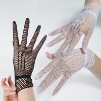 hot【DT】 UV-Proof Driving Costume Gloves Mesh Fishnet Patchwork Mittens Guantes