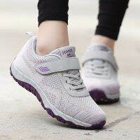 Ladies Sneakers Light Breathable Flat Wear Resisted Anti Slippery Basket Vulcanized Shoes Women Comfort Casual Shoes Velcro Shoe