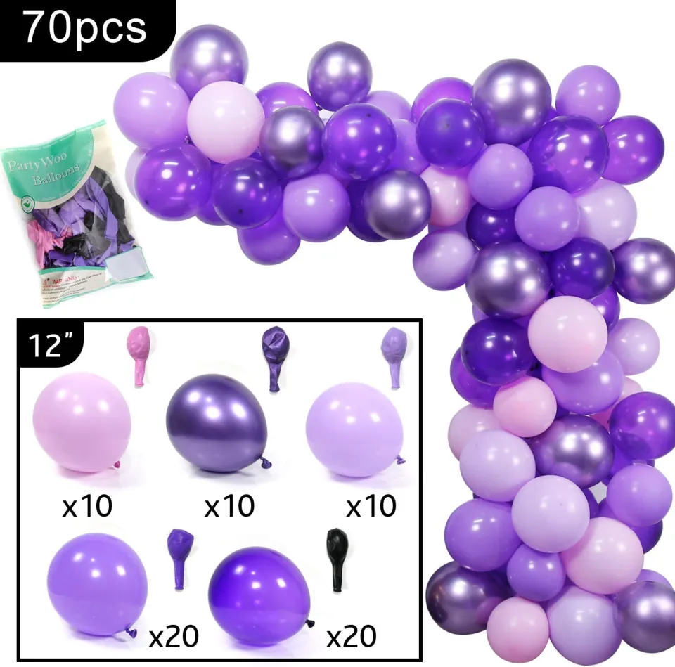 Purple Balloons 70 Pcs 12 Inch Pastel Purple Balloons Lilac