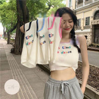 เสื้อกั๊กถักขนาดเล็ก เสื้อกล้ามครอป สื้อครอปเเขนกุด Croptop ผ้าร่องเนื้อนุ่ม ยืดเยอะค่า