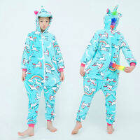 ใหม่เด็ก Onesie เด็กสีฟ้า Pegasus ชุดนอนสัตว์การ์ตูนผ้าห่มชุดนอนเด็กฤดูหนาวชายหญิง Licorne Jumspuit