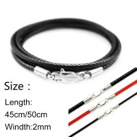 8 Color Braided Leather Cord Diy Necklace Handmade Lanyard Pendant Bracelet Rope Thread Solid Lobster Clasp Jewelry Accessories