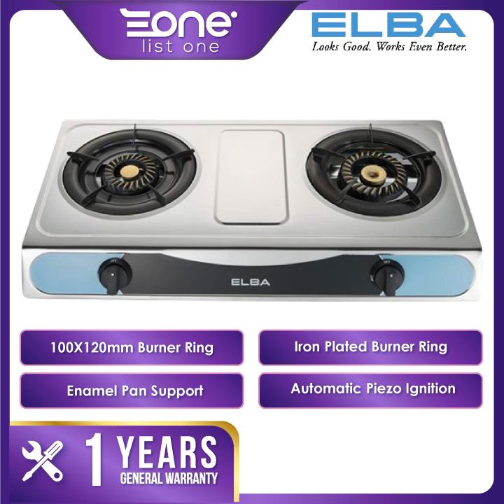 Elba 2 Burner Gas Stove EGSF7112(SS) Stainless Steel Kitchen Stove