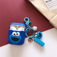 [SOSO 3C accessories] Cartoon Sesame Street ELMO เคสหูฟังน่ารักสำหรับ Airpods 1 2ชุดหูฟังไร้สายบลูทูธซิลิโคนครอบโปร