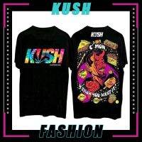 [มีสินค้า]#ถูกสุด 【ข้อเสนอจำกัดเวลา】Kush mens and womens fashion red print cool cal T-shirt short sleeve cotton shirt