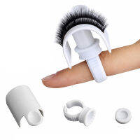 U Shape Ring Strip Grafting False Eyelashes Extension กาวแหวนถ้วยที่วางพาเลทชุด Finger Tool กาว Eye Lashes อุปกรณ์เสริม-qeangshe