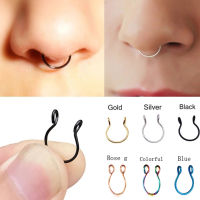 1Pcs U รูปแหวนจมูกปลอม Hoop Septum แหวนสแตนเลสเจาะจมูกปลอมเจาะ Oreja Pircing เครื่องประดับ