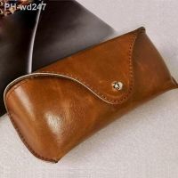 Fashion Durable Eye Glasses Case Handmade Leather Spectacle Box Retro Sunglasses PU Bag L3