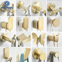 Brush Gold Stainless Steel Clothes Hook Wall Mounted Towel Hook Bathroom Hardware Robe Hook Door Hat Hook Kmmoun