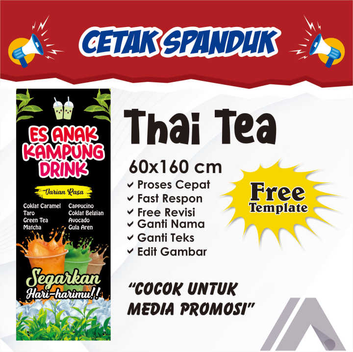 Cetak Spanduk Banner Thai Tea 60x160cm Lazada Indonesia 4649