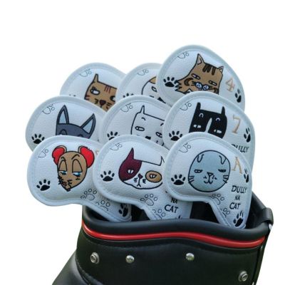 2023♀◈ Lazy cat golf rod set of rod head core set of cartoon cap sleeve cue case cute ball head