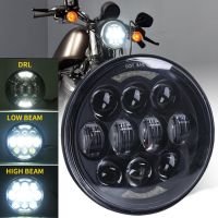 ☇จริงๆมอเตอร์ไซค์5 3/4 5.75นิ้วไฟหน้า LED โปรเจคเตอร์ H4 80W สำหรับ Dyna Sportster XL1200 XL883