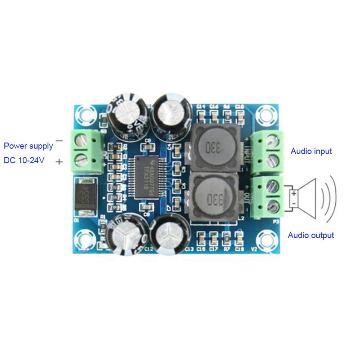 โมโน-xh-m311มินิโมโน60w-บอร์ดเครื่องขยายเสียงดิจิตอล-tpa3118โมดูลเครื่องขยายเสียงเสียง