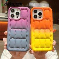 เคสโทรศัพท์เนื้อลายขนมปังแบบสองสีไล่ระดับสีอย่างหรูหราสำหรับ iPhone 15 14 Pro Max 13 12 11 Pro Max เต็มรูปแบบซิลิโคนนิ่มกันตก