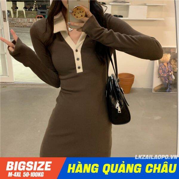 BIGSIZE Nữ 45-100kg Váy POLO - Đầm Body Dệt Kim Dáng Ngắn - Quảng ...