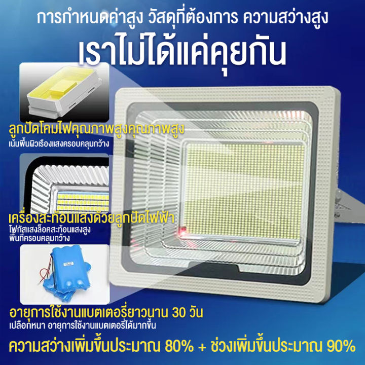 พร้อมส่ง-ไฟโซล่าเซลล์-1000w-โซล่าเซลล์-solar-light-โซลาร์เซลล์-ไฟถนนโซล่าเซลล์-โซล่าเซลล์สปอตไลท์-โคมไฟโซล่าเซลล์-ป้องกันฝนและฟ้าผ่า