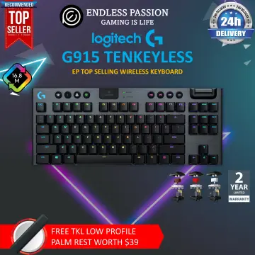 Logitech G915 TKL Tenkeyless Lightspeed Wireless RGB Mechanical Gaming  Keyboard, Low Profile Switch Options, Lightsync RGB, Advanced Wireless and