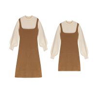 [S-XL]Autumn Elegant Bandage Knit Mini Dress ashion Fake two pieces Bodycon Maxi Dress Mini Wrap Dress