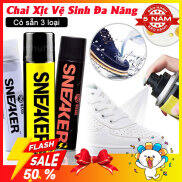 Chai xịt tạo bọt vệ sinh giày sneaker, tẩy trắng giày bị ố vàng