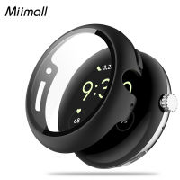 Miimall เคส Google Pixel Watch ที่เข้ากันได้พร้อมตัวป้องกันหน้าจอกระจกนิรภัย,Google Pixel Watch ตัวป้องกันหน้าจอเคสพีซีบางเฉียบฝาครอบป้องกันแบบเต็มหน้าจอเคสสำหรับ Google Pixel Watch Cover