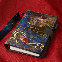 A6 Chinese Classic Style Lock Password Diary Books Spring Binder Notebook (No Pen) TPN072