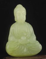 ZZOOI Old China Natural Jade Hand Carved statue of buddha pendant h