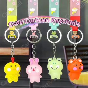 Kawaii Anime Cartoon Miffy Keychains Pendant PVC Couple Gift Car Key Chain  Backpack Pendant Toys for Girls Gifts