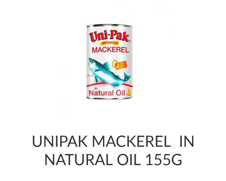 Unipak Mackerel In Natural Oil 155g Lazada PH