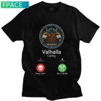 【New】ตลก Valhalla Calling ผู้ชายผ้าฝ้ายหล่อเสื้อยืดคอสั้นแขนสั้นไวกิ้ง Odin Tee Tops Slim Fit Merch