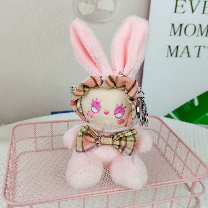 pretty-popular-exquisite-new-soft-cute-uncharted-checkered-rabbit-soft-keychain-pendant-bag-decorate-couple-birthday-gift