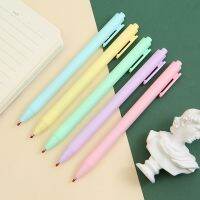 ✑◐☌ Macarone color pen holder black core neutral pen simple 0.5mm push bullet head office learning writing tool