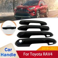 [HOT HUIQKKJKUIO 556] สำหรับโตโยต้า RAV4 RAV 4 XA50 2019 2020 2021ประตูสมาร์ทสีดำเงา2022อุปกรณ์ตกแต่งสติกเกอร์ปิดฟิล์มป้องกันรถ