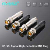 75 Ohm 24K Gold Plated HD BNC Plug Q9 Surveillance Video Cable Connector 75-5 HD-SDI Welding Security Line 50Ω Feeder Connector