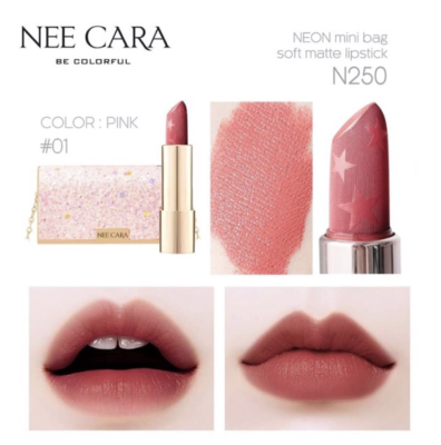 Nee cara NEON mini bag soft matte lipstick n250**ของแท้ พร้อมส่ง