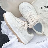 【Ready Stock】 ✻✘ↂ C39 Ready Stock White Shoes Women 2022 New Style Thick-Soled Casual Breathable Sneakers Wheat Ears