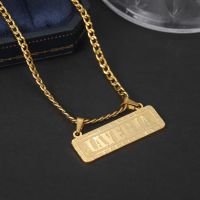 ✳❆℡  Custom Name Bar Necklace Men Gold Plated Personality Nameplate Pendant Trending Jewelry