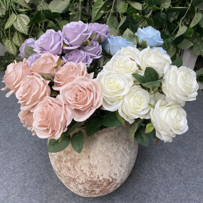 ดอกกุหลาบ9ตกแต่งสวนแต่งงานตกแต่งห้องนั่งเล่นในร่มดอกไม้เลียนแบบการถ่ายภาพอุปกรณ์ประกอบฉากดอกไม้ปลอม