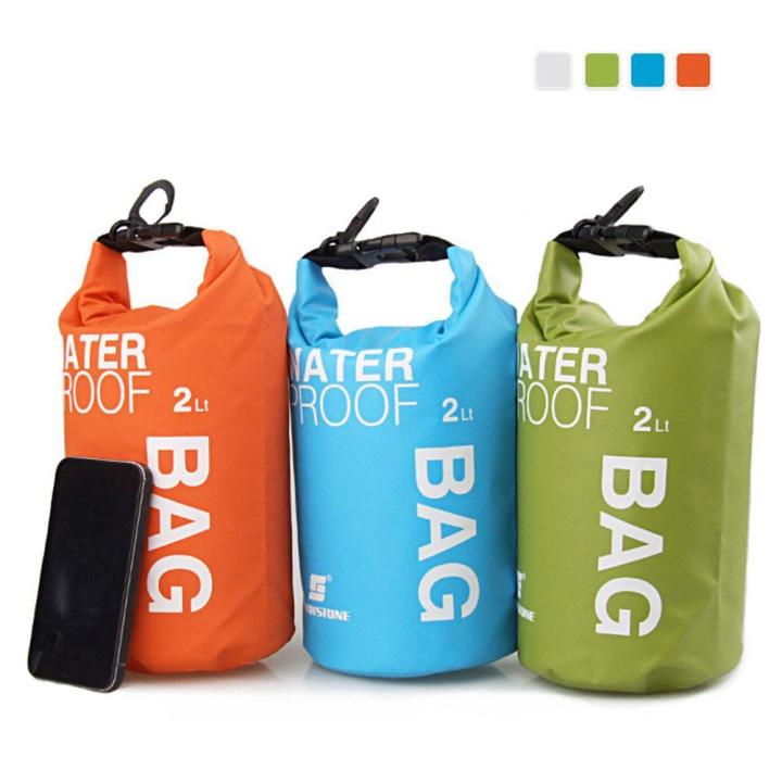 กระเป๋าทรงถังกันน้ำกลางแจ้ง2l-กระเป๋ากันน้ำสะพายไหล่กระเป๋าใส่ของสำหรับล่องแพ-c0m3