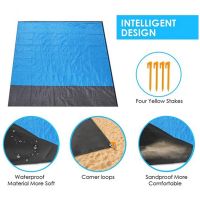 【cw】 2x2.1m Waterproof Pocket Beach Blanket Folding Camping Mat Mattress Portable Lightweight Mat Outdoor Picnic Mat Sand Beach Mat ！